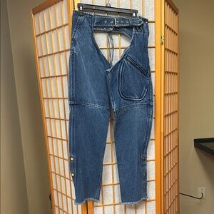 Stylish Blue Denim Women's Chaps